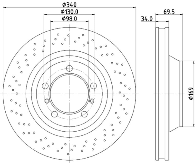 Hella Pagid Disc Brake Rotor 355126921