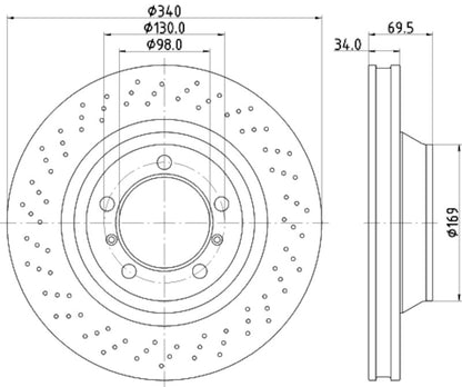 Hella Pagid Disc Brake Rotor 355126921