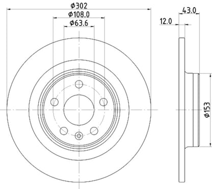 Hella Pagid Disc Brake Rotor 355126991