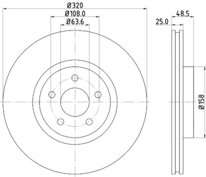 Hella Pagid Disc Brake Rotor 355128542