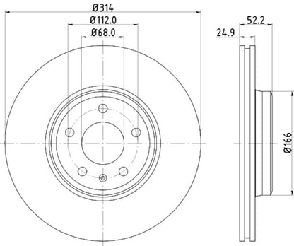 Hella Pagid Disc Brake Rotor 355128711