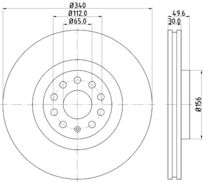 Hella Pagid Disc Brake Rotor 355129241