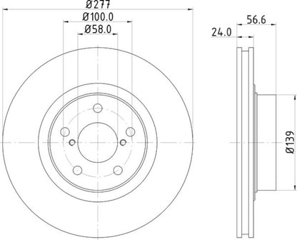 Hella Pagid Disc Brake Rotor 355129421