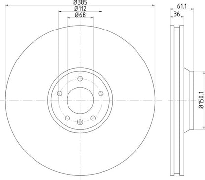 Hella Pagid Disc Brake Rotor 355129601