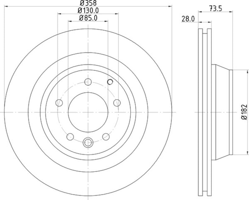 Hella Pagid Disc Brake Rotor 355129721
