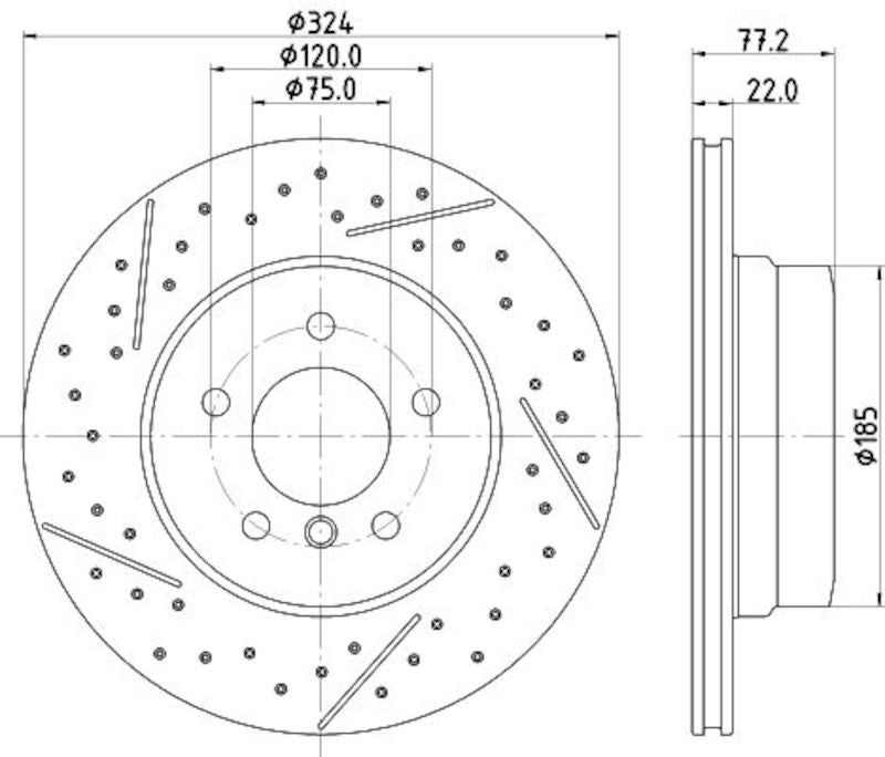 Hella Pagid Disc Brake Rotor 355130012
