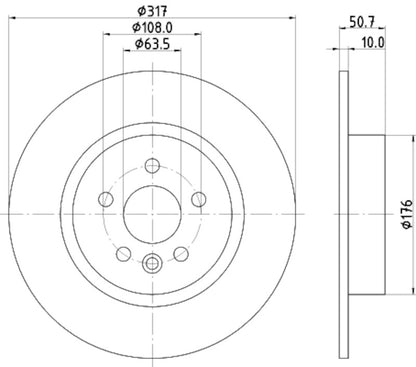 Hella Pagid Disc Brake Rotor 355131851