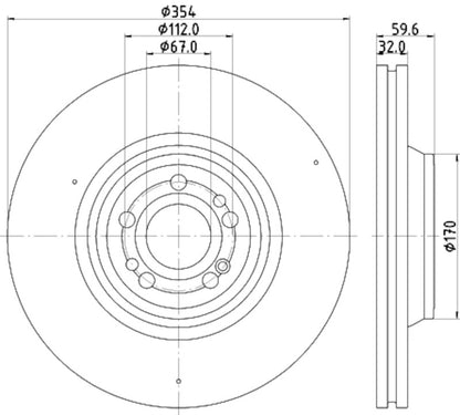 Hella Pagid Disc Brake Rotor 355132221
