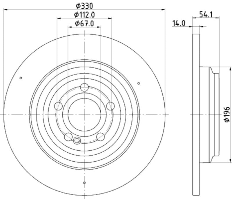 Hella Pagid Disc Brake Rotor 355132311
