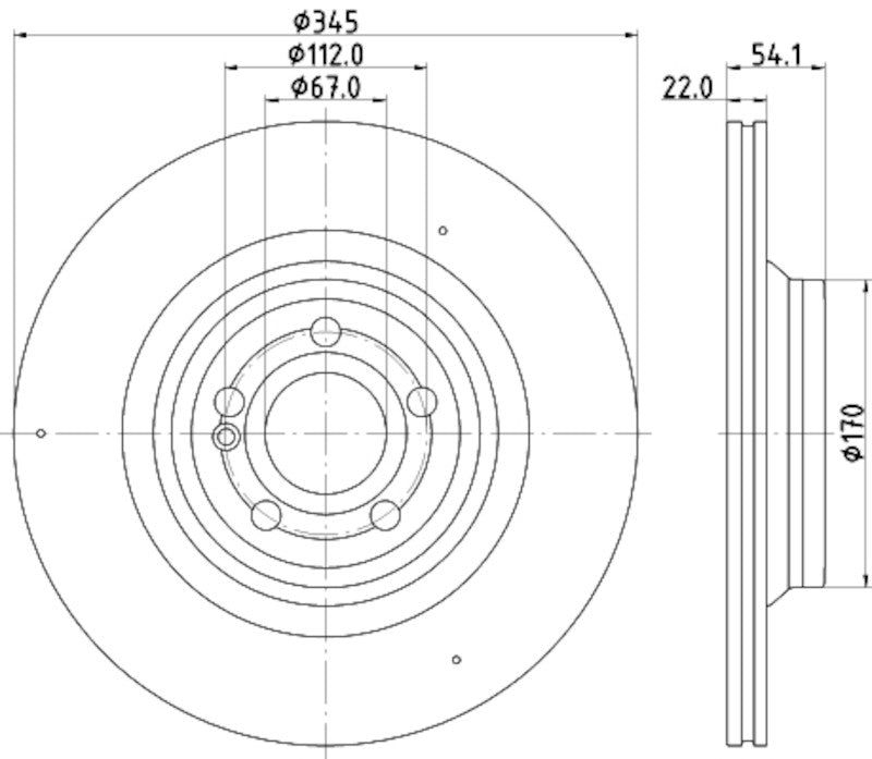 Hella Pagid Disc Brake Rotor 355132321