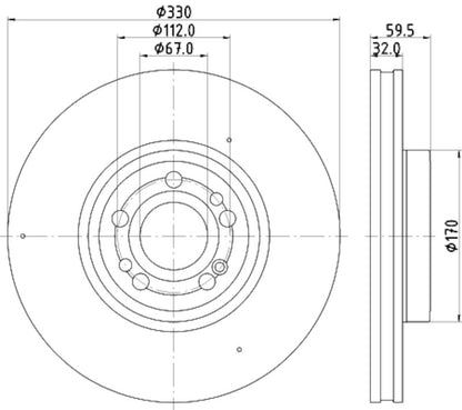 Hella Pagid Disc Brake Rotor 355132331