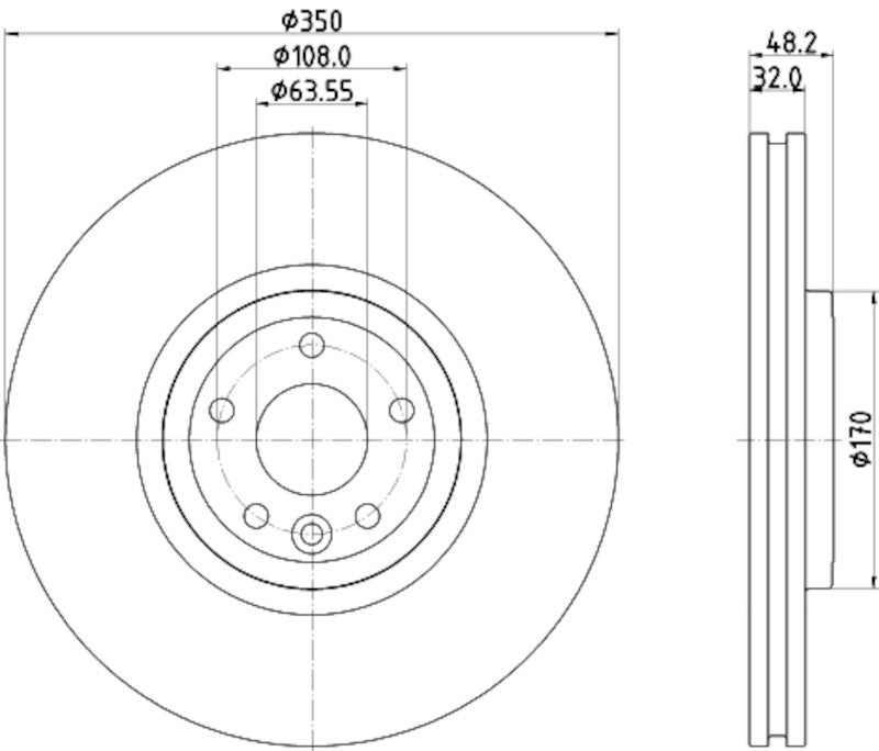 Hella Pagid Disc Brake Rotor 355132481
