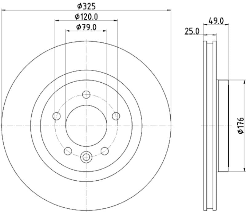 Hella Pagid Disc Brake Rotor 355132571