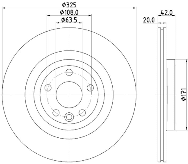 Hella Pagid Disc Brake Rotor 355132601
