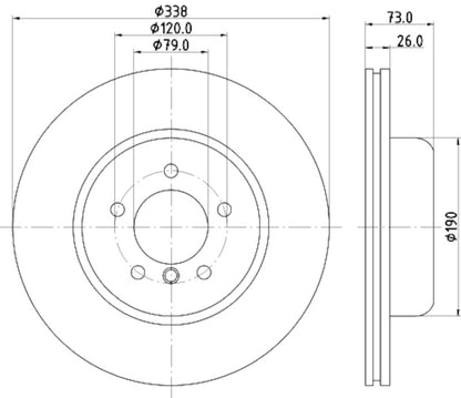 Hella Pagid Disc Brake Rotor 355132771