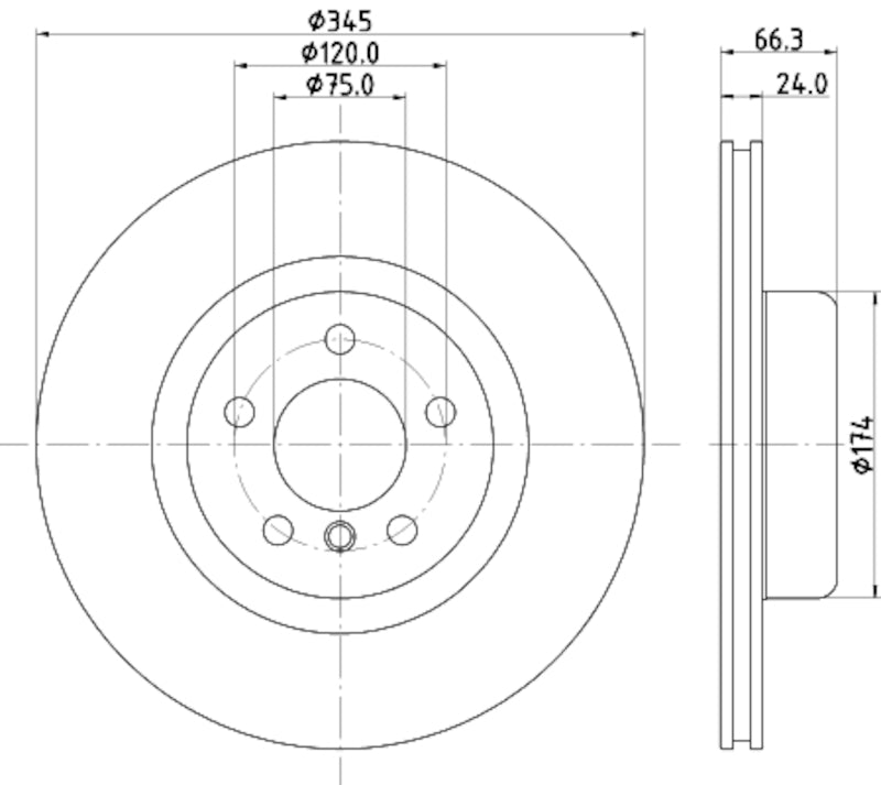 Hella Pagid Disc Brake Rotor 355132781