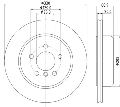 Hella Pagid Disc Brake Rotor 355132851