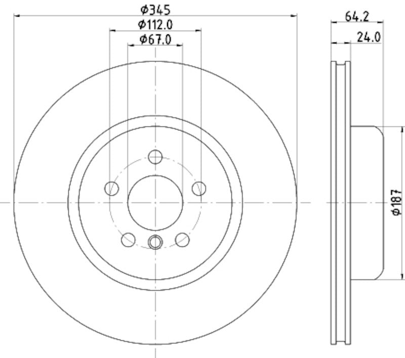 Hella Pagid Disc Brake Rotor 355133031