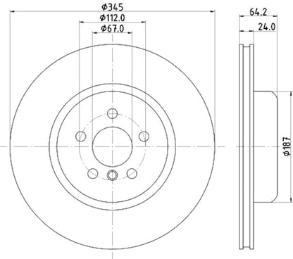 Hella Pagid Disc Brake Rotor 355133031
