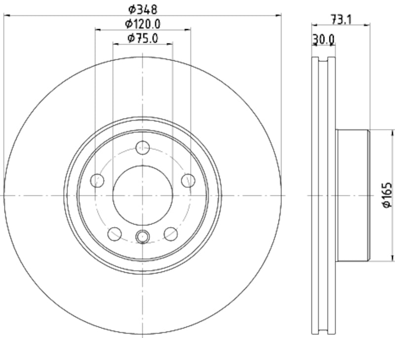 Hella Pagid Disc Brake Rotor 355133201