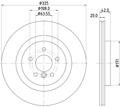 Hella Pagid Disc Brake Rotor 355133211