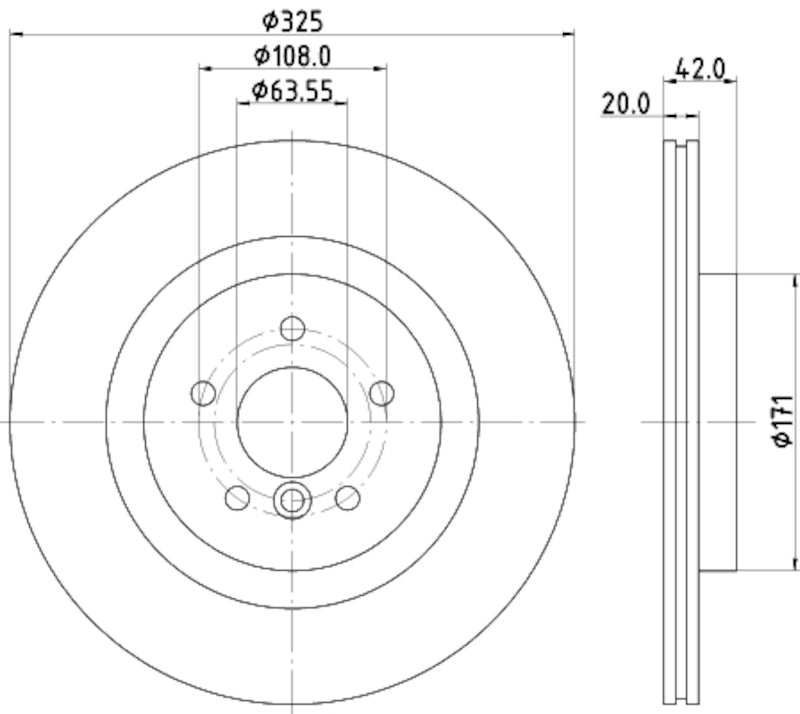 Hella Pagid Disc Brake Rotor 355133211