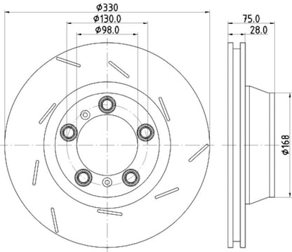 Hella Pagid Disc Brake Rotor 355133601