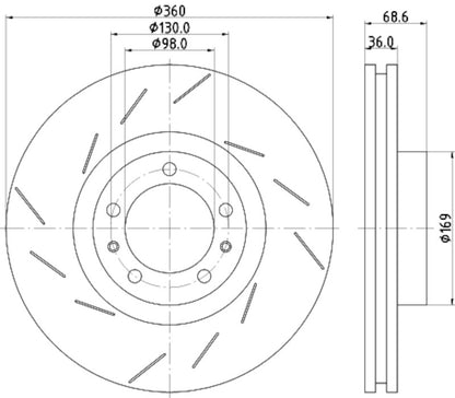 Hella Pagid Disc Brake Rotor 355133631