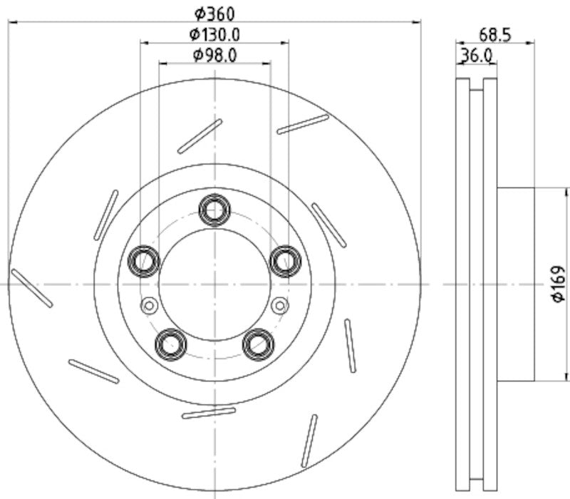 Hella Pagid Disc Brake Rotor 355133661