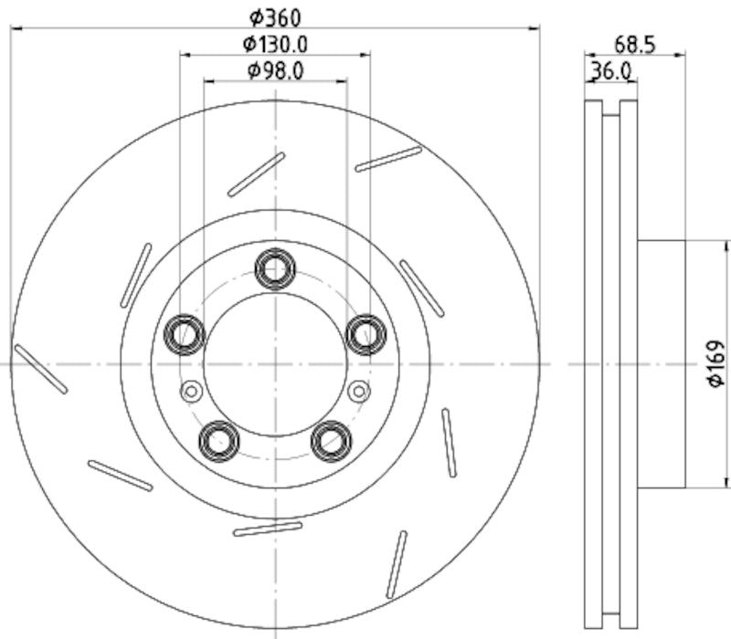 Hella Pagid Disc Brake Rotor 355133661