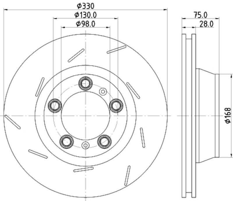 Hella Pagid Disc Brake Rotor 355133671