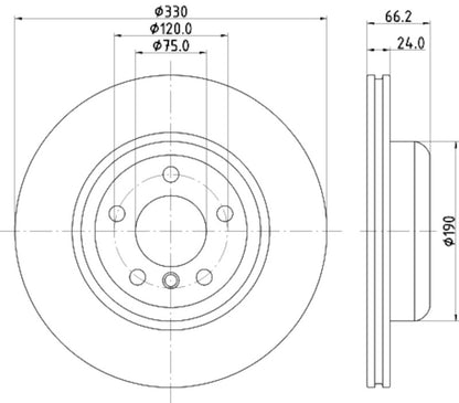 Hella Pagid Disc Brake Rotor 355133711
