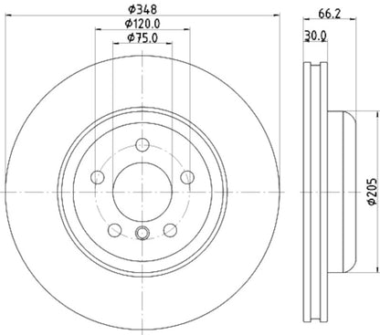 Hella Pagid Disc Brake Rotor 355133751