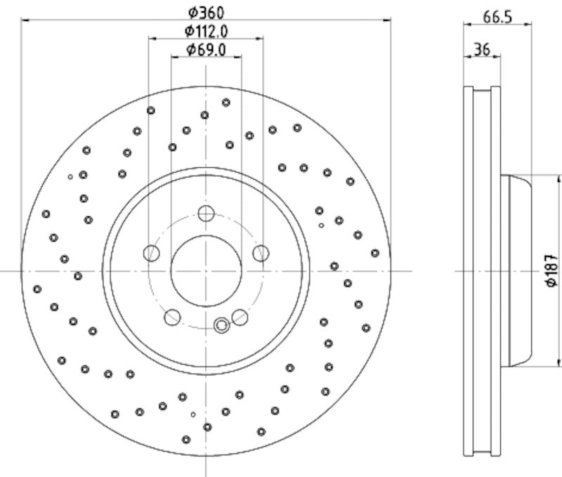 Hella Pagid Disc Brake Rotor 355134452