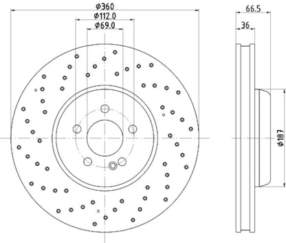 Hella Pagid Disc Brake Rotor 355134452