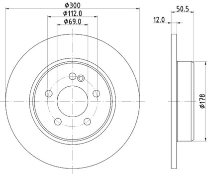 Hella Pagid Disc Brake Rotor 355134512