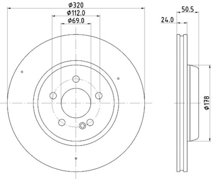 Hella Pagid Disc Brake Rotor 355134522