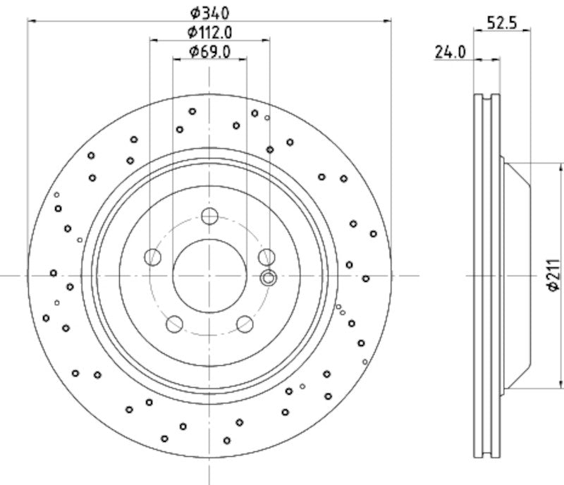 Hella Pagid Disc Brake Rotor 355134552