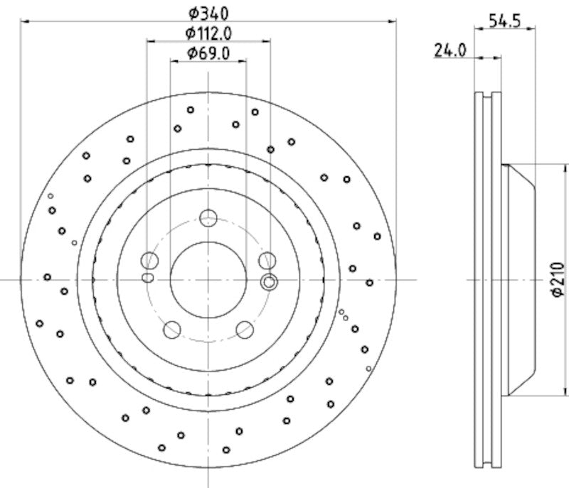 Hella Pagid Disc Brake Rotor 355134582