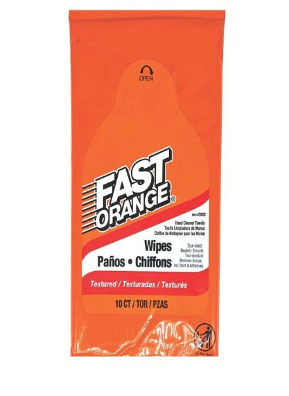 Permatex Fast Orange Wipes 10 Count Cleaners and Degreasers Cleaning Wipes main image