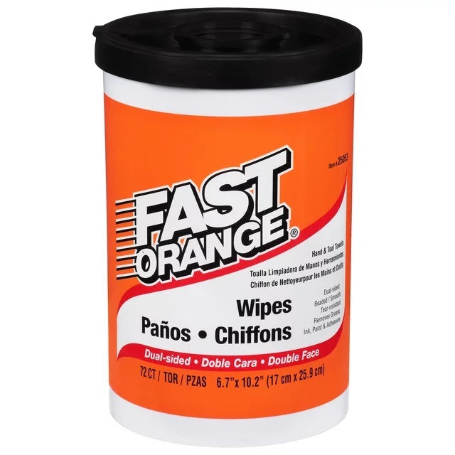 Permatex Fast Orange 72Ct Wipes Tub Cleaners and Degreasers Cleaning Wipes main image