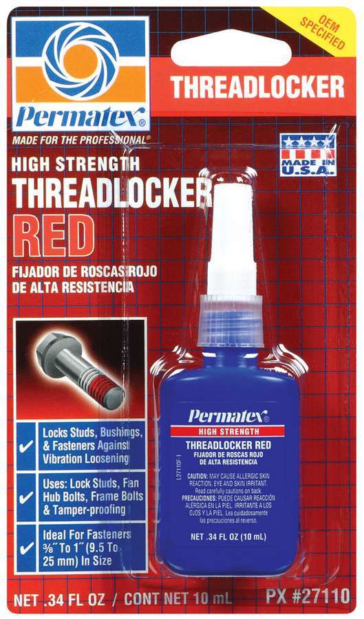 Permatex Threadlocker Red High Strengh 10ml. Sealers, Gasket Makers and Glues Thread Locking Compounds main image