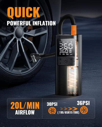 PrivateLabelMfg Tire Inflator Portable Air Pump - 150PSI & 10000mAh