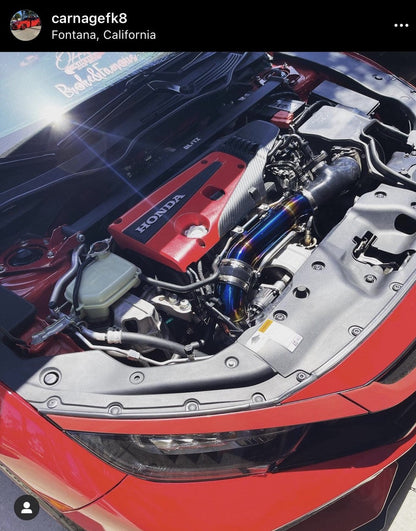PrivateLabelMfg Turbo Inlet Pipe Kit Stainless Burnt Blue - 2017+ FK8 Civic Type R