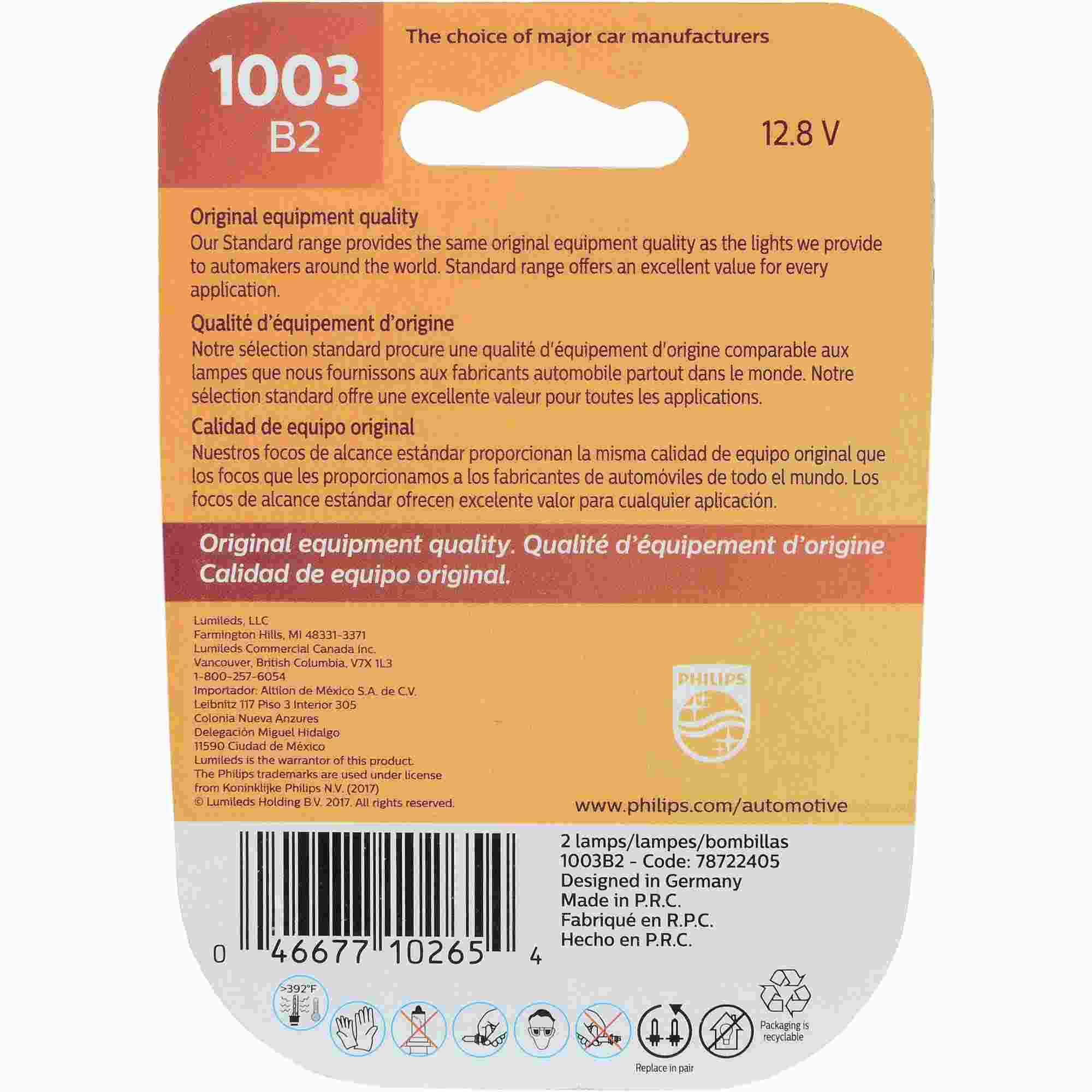 Philips Tail Light Bulb 1003B2