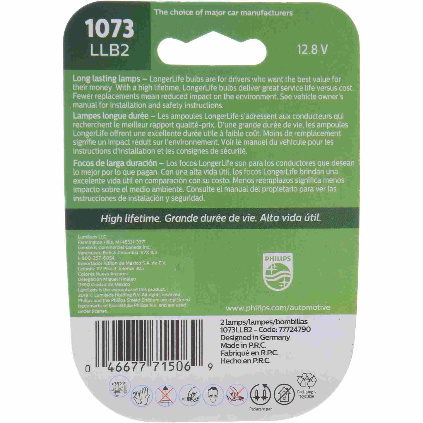 Philips Tail Light Bulb 1073LLB2