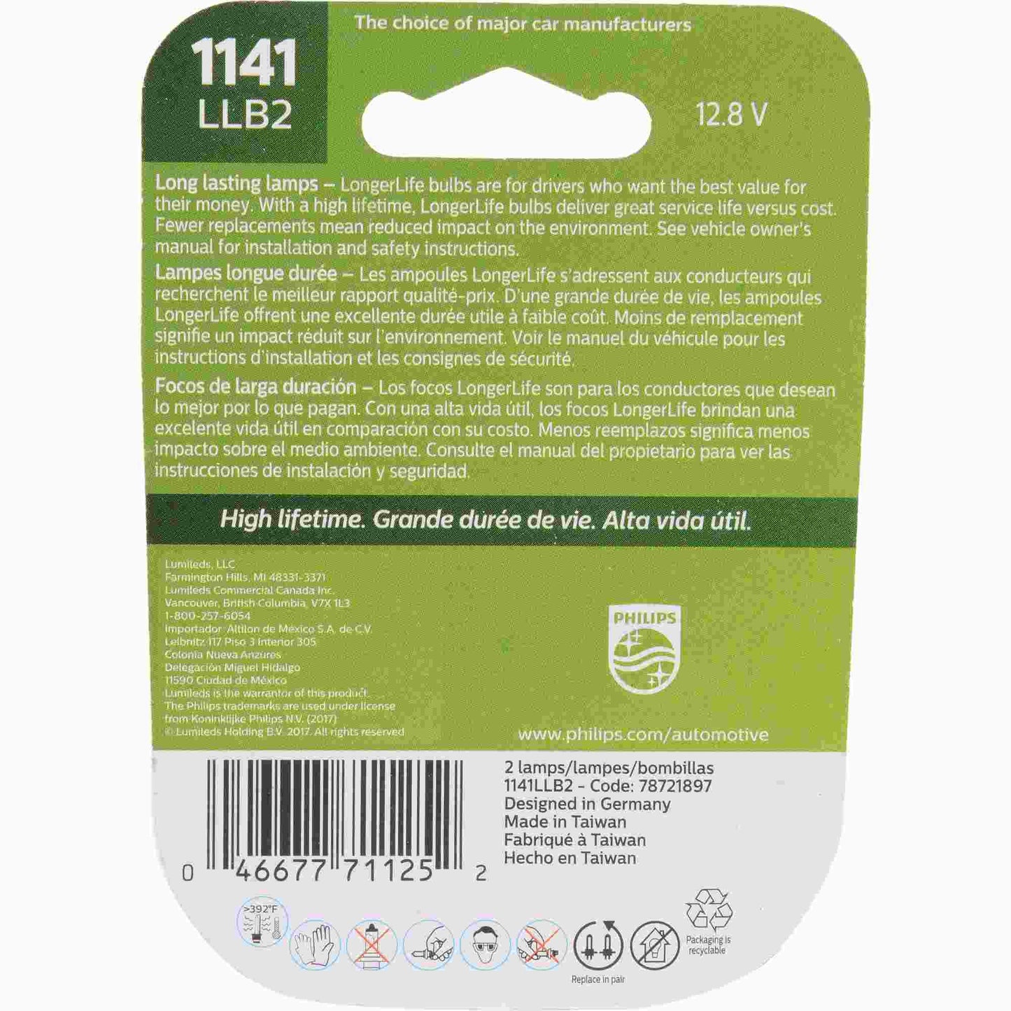 Philips Tail Light Bulb 1141LLB2