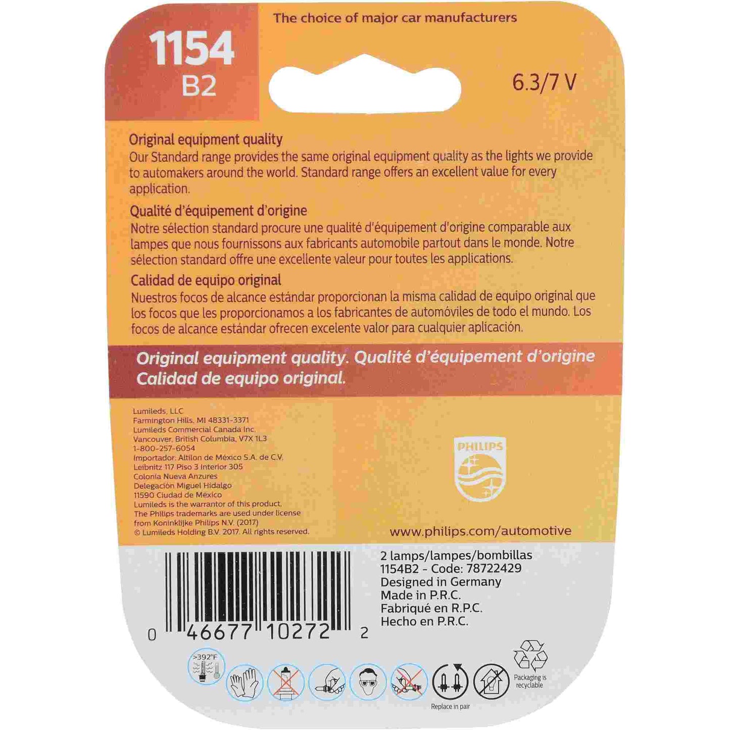 Philips Tail Light Bulb 1154B2