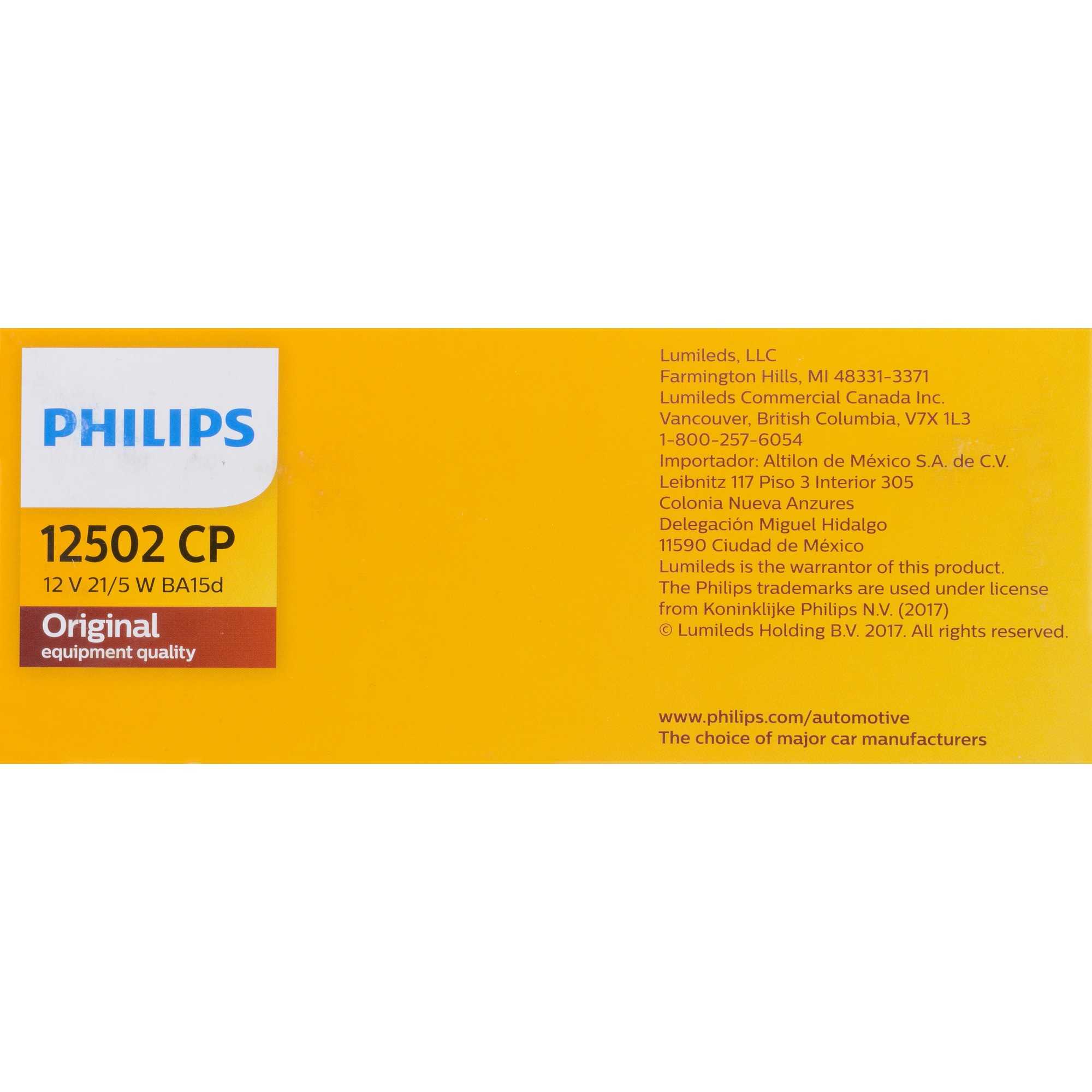 Philips Turn Signal / Parking Light Bulb 12502CP