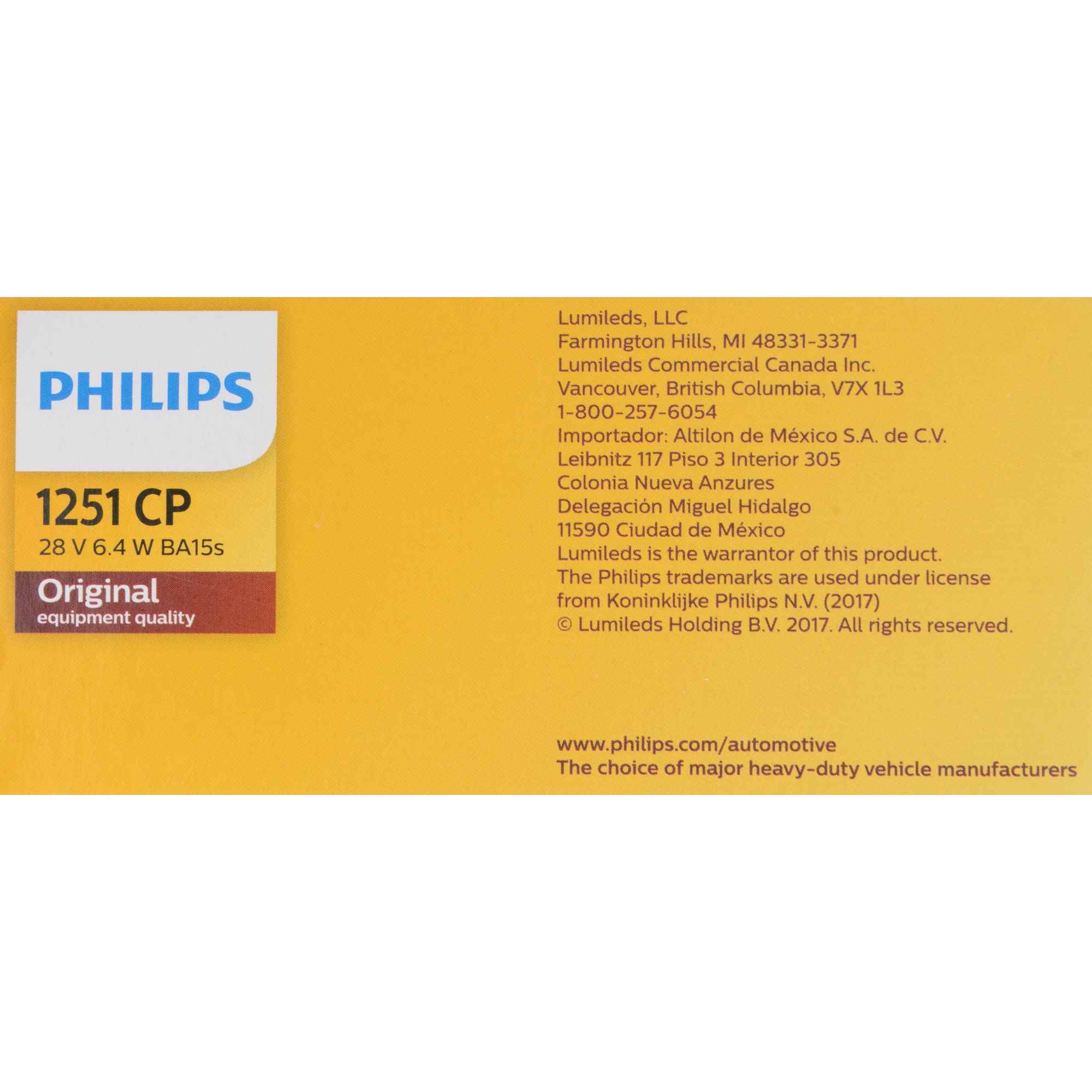 Philips Turn Signal / Parking Light Bulb 1251CP